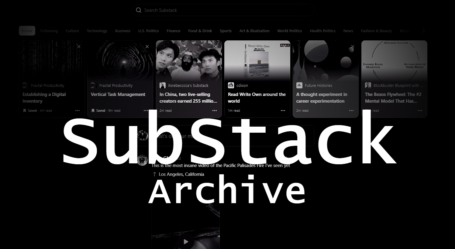 Archive of My Substack Journey and About Page